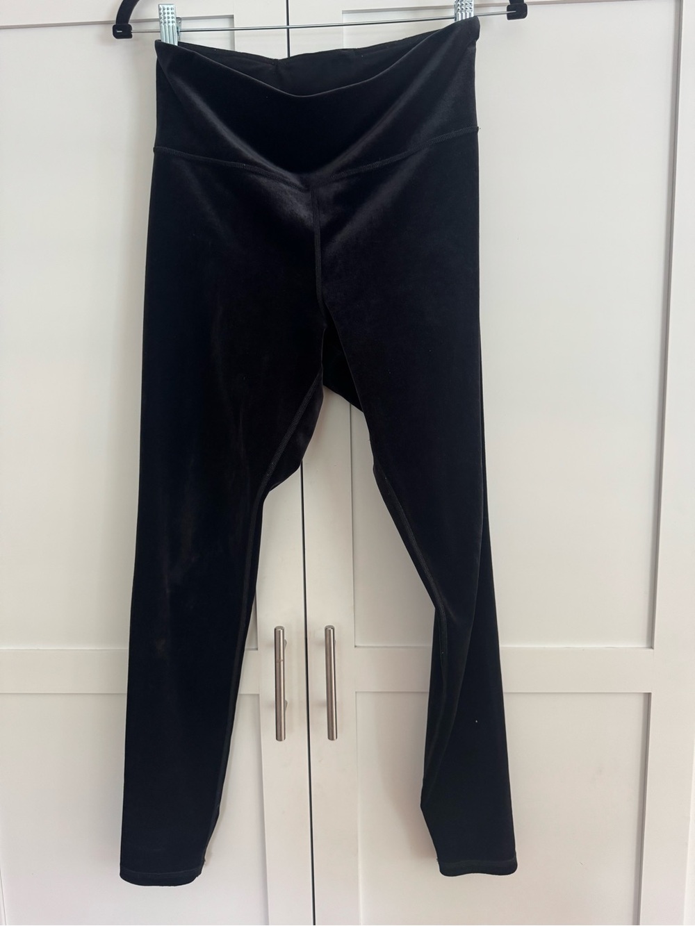Athleta Black Velvet-Look High-Rise Leggings